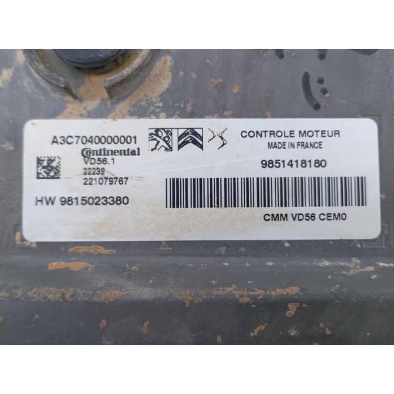 Recambio de centralita motor uce para opel astra l 1.2 dynamic referencia OEM IAM 9851418180 221079767 