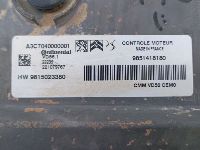 Recambio de centralita motor uce para opel astra l 1.2 dynamic referencia OEM IAM 9851418180 221079767 