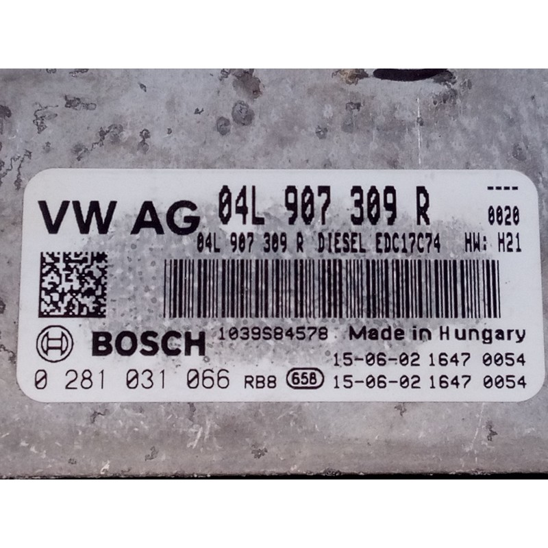 Recambio de centralita motor uce para volkswagen golf vii (5g1, bq1, be1, be2) 2.0 tdi referencia OEM IAM 04L907309R 0281031066 