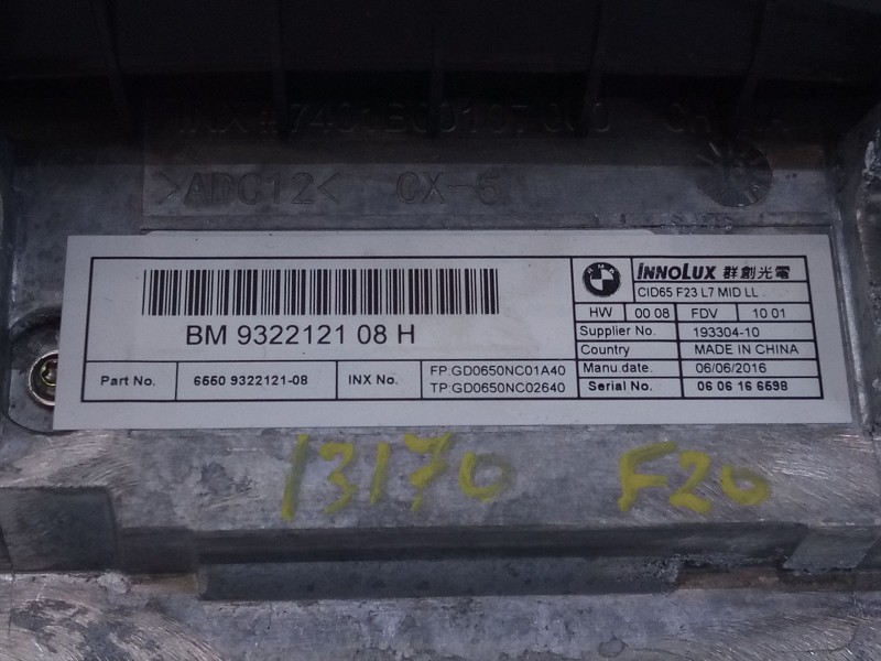 Recambio de sistema navegacion gps para bmw 1 (f20) 116 d referencia OEM IAM   