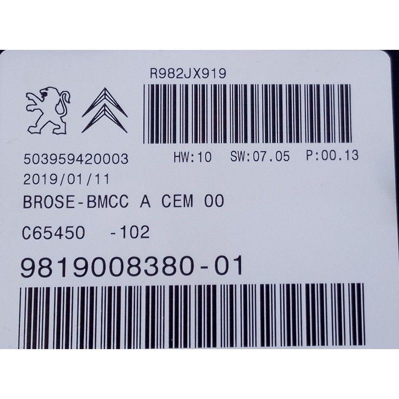 Recambio de modulo electronico para citroën c4 picasso spacetourer referencia OEM IAM 981900838001 503959420003 