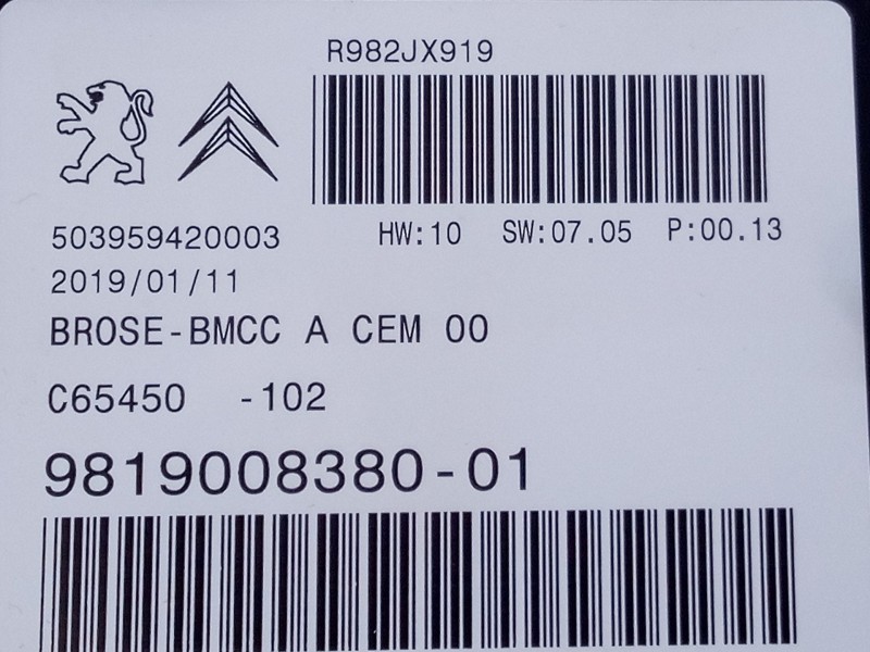 Recambio de modulo electronico para citroën c4 picasso spacetourer referencia OEM IAM 981900838001 503959420003 