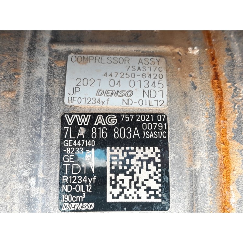 Recambio de compresor aire acondicionado para volkswagen multivan t6 (sgf, sgm, sgn, shm, shn) 2.0 tdi referencia OEM IAM 7LA816
