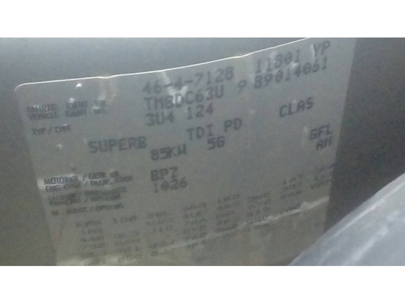 skoda superb (3u4) del año 2007