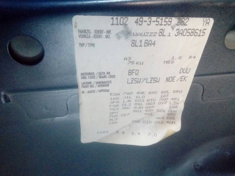 audi a3 (8l) del año 2003