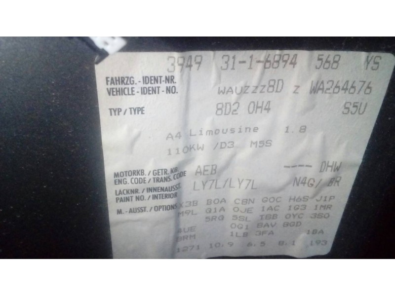 audi a4 berlina (b5) del año 1999