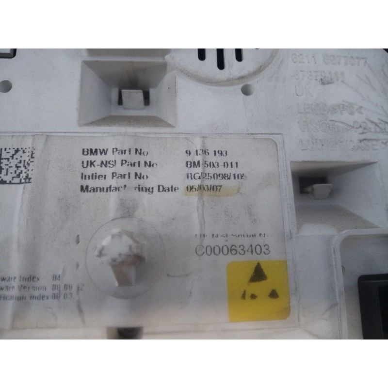 Recambio de cuadro instrumentos para bmw mini (r56) cooper d referencia OEM IAM 9153401  E3-A2-49-2