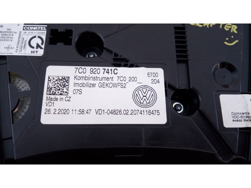 Recambio de cuadro instrumentos para volkswagen crafter furgoneta (sy_, sx_) 2.0 tdi rwd referencia OEM IAM 7C0920741C  