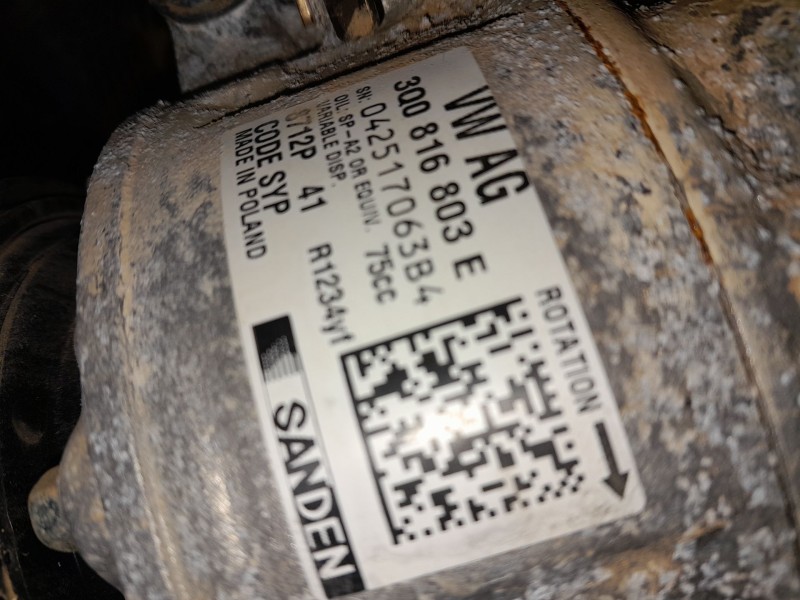 Recambio de compresor aire acondicionado para volkswagen t-cross (c11, d31) 1.0 tsi referencia OEM IAM   