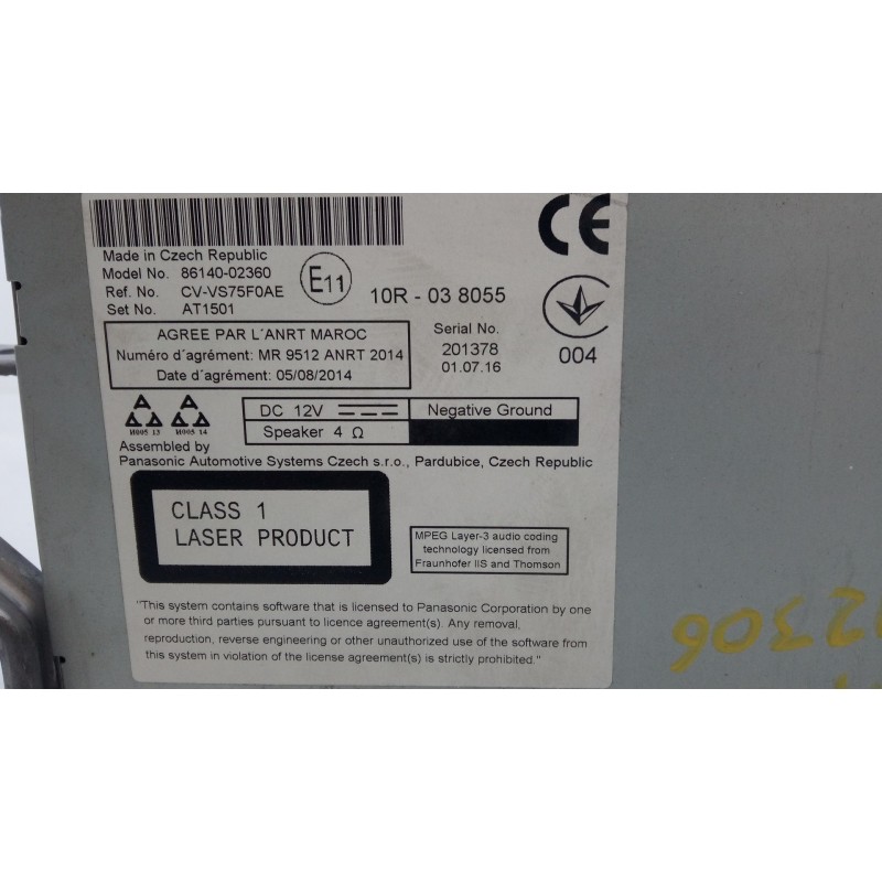 Recambio de sistema navegacion gps para toyota auris active referencia OEM IAM   