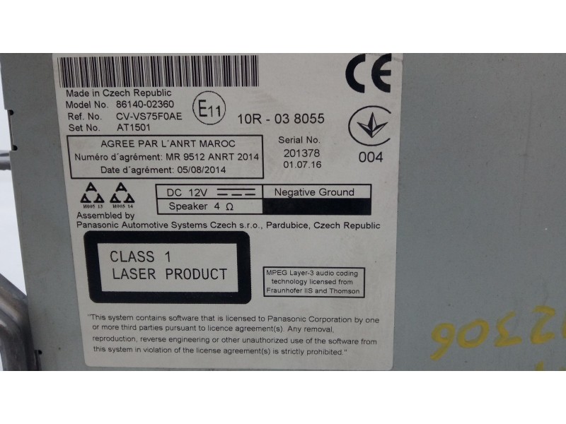 Recambio de sistema navegacion gps para toyota auris active referencia OEM IAM   