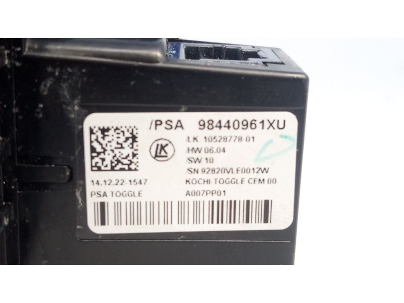 Recambio de palanca cambio para ds ds 4 ii (fr_, fb_, f3_) e-tense 225 (f3dgzt) referencia OEM IAM 98440961XU  