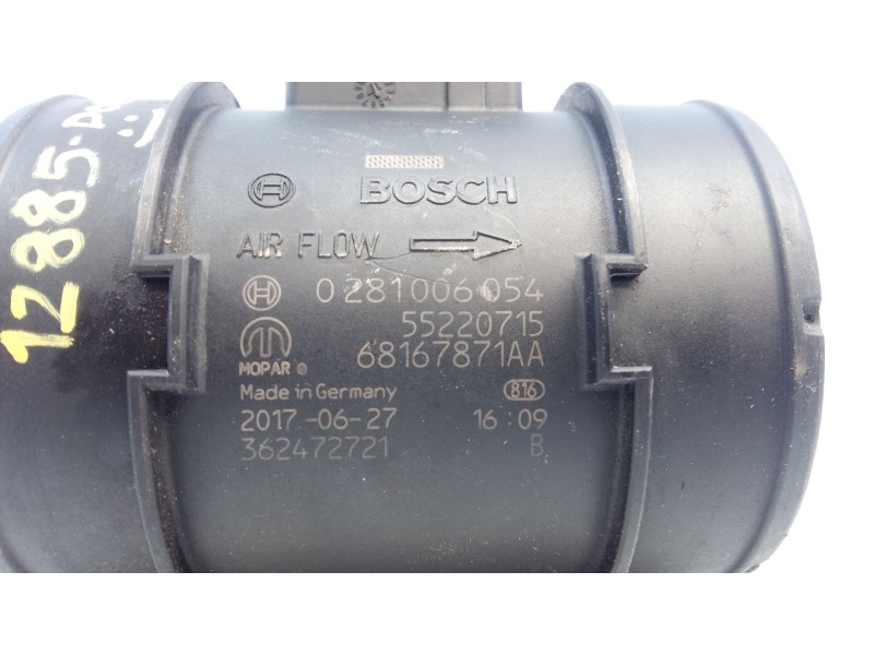 Recambio de caudalimetro para fiat doblo autobús (263_) 1.3 d multijet (263axu1a) referencia OEM IAM 68167871AA 0281006054 