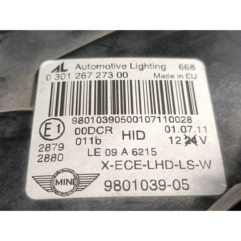 Recambio de faro izquierdo xenon para mini mini countryman (r60) cooper s referencia OEM IAM 980103905  
