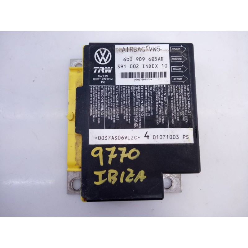 Recambio de centralita airbag para seat ibiza (6l1) cool referencia OEM IAM 6Q0909605AD  E2-A1-8-1