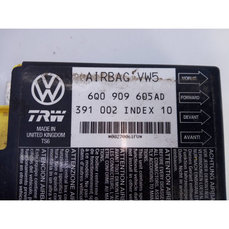 Recambio de centralita airbag para seat ibiza (6l1) cool referencia OEM IAM 6Q0909605AD  E2-A1-8-1