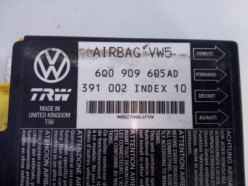 Recambio de centralita airbag para seat ibiza (6l1) cool referencia OEM IAM 6Q0909605AD  E2-A1-8-1