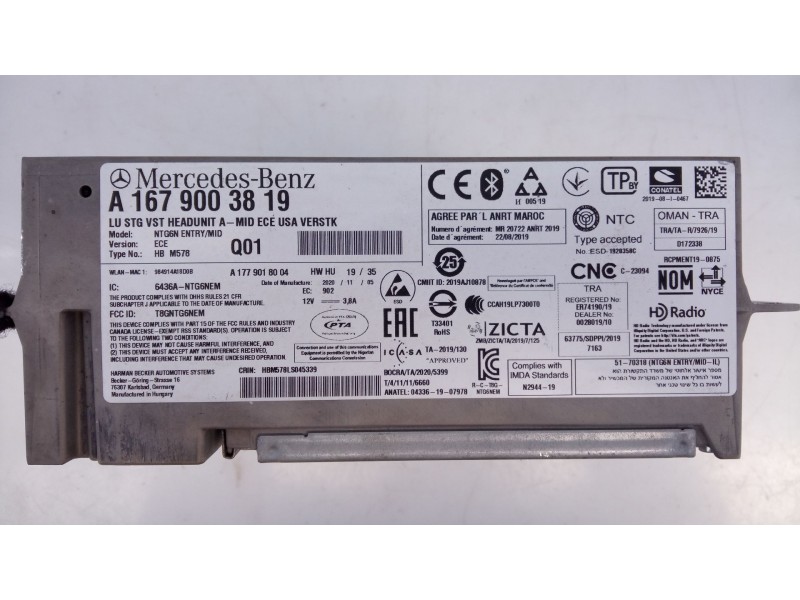 Recambio de modulo electronico para mercedes-benz clase a sedán (v177) a 250 e (177.186) referencia OEM IAM A1679003818  