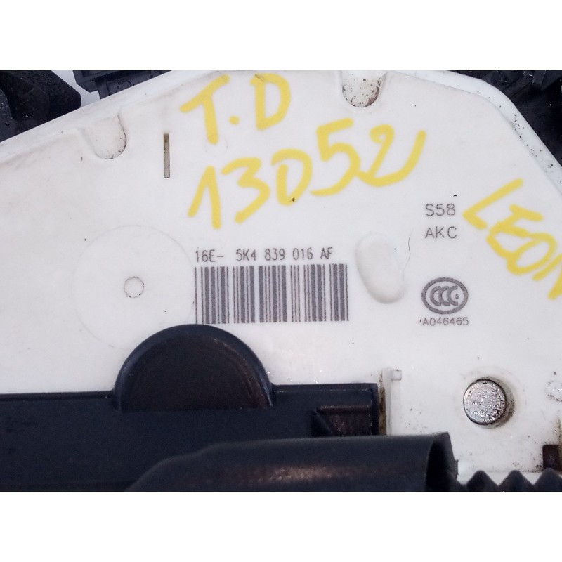 Recambio de cerradura puerta trasera derecha para seat leon style 1200 tsi referencia OEM IAM 16E5K4839016AF  E2-A1-10-1