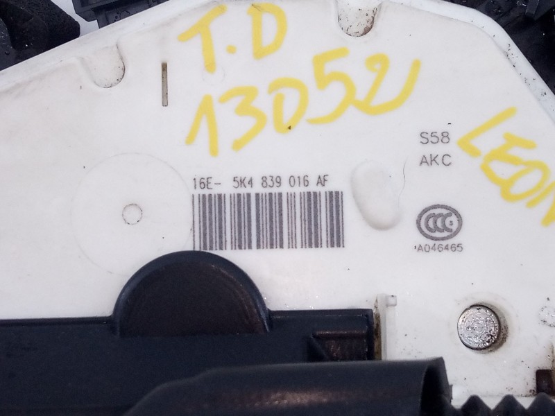 Recambio de cerradura puerta trasera derecha para seat leon style 1200 tsi referencia OEM IAM 16E5K4839016AF  E2-A1-10-1