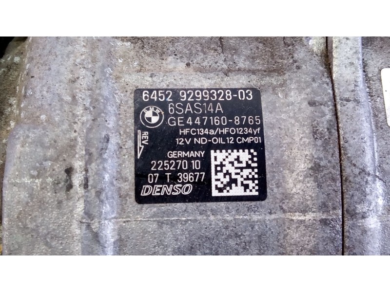 Recambio de compresor aire acondicionado para bmw 1 (f20) 116 d referencia OEM IAM 6459299328 GE4471608765 