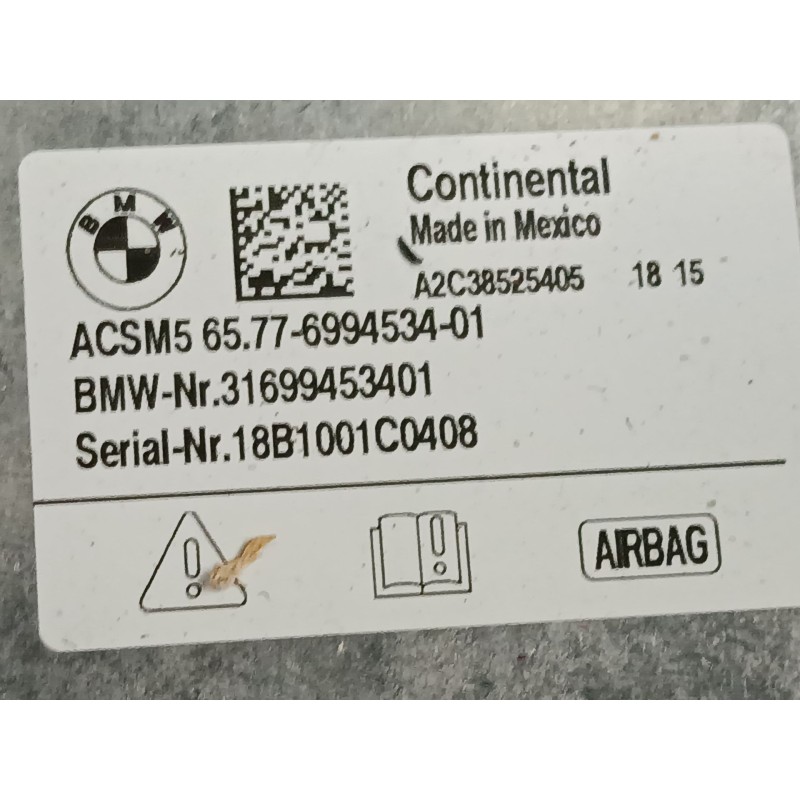 Recambio de kit airbag para bmw x4 (g02, f98) xdrive 20 d referencia OEM IAM 6994534 31699453401 