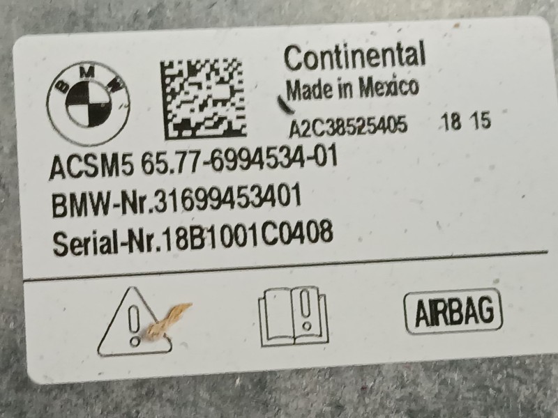 Recambio de kit airbag para bmw x4 (g02, f98) xdrive 20 d referencia OEM IAM 6994534 31699453401 