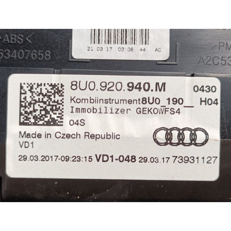 Recambio de cuadro instrumentos para audi q3 (8ub, 8ug) 2.0 tdi quattro referencia OEM IAM 8U0920940M  