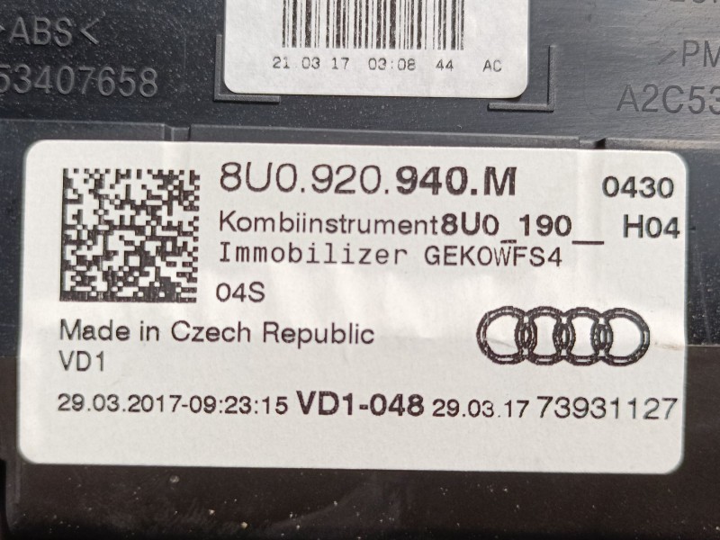 Recambio de cuadro instrumentos para audi q3 (8ub, 8ug) 2.0 tdi quattro referencia OEM IAM 8U0920940M  