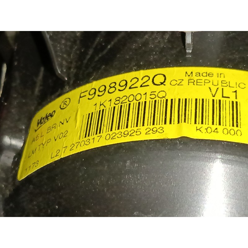 Recambio de ventilador calefaccion para audi q3 (8ub, 8ug) 2.0 tdi quattro referencia OEM IAM 1K1820015Q  