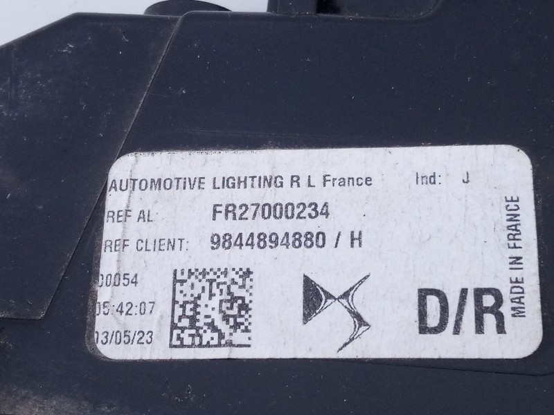 Recambio de piloto trasero derecho porton para ds ds 4 ii (fr_, fb_, f3_) e-tense 225 (f3dgzt) referencia OEM IAM 9844894880  