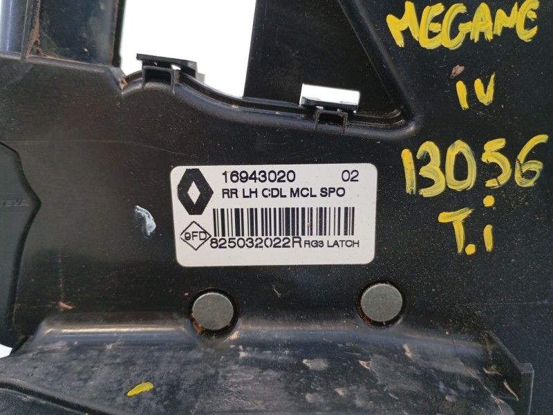 Recambio de cerradura puerta trasera izquierda para renault megane iv berlina 5p 1.2 tce energy referencia OEM IAM   