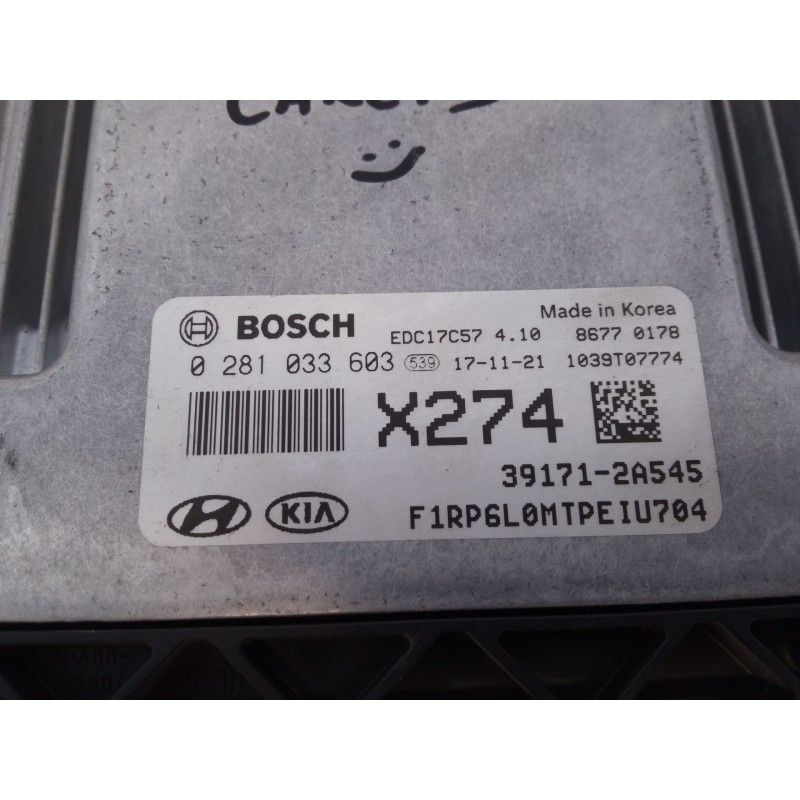 Recambio de centralita motor uce para kia carens iv 1.7 crdi referencia OEM IAM 391712A545 0281033603 