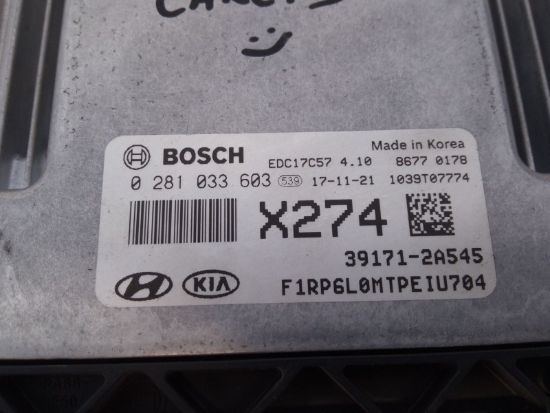 Recambio de centralita motor uce para kia carens iv 1.7 crdi referencia OEM IAM 391712A545 0281033603 