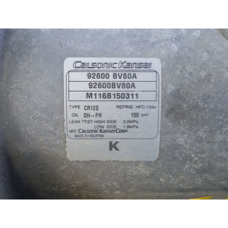 Recambio de compresor aire acondicionado para nissan juke (f15) 1.2 dig-t referencia OEM IAM   