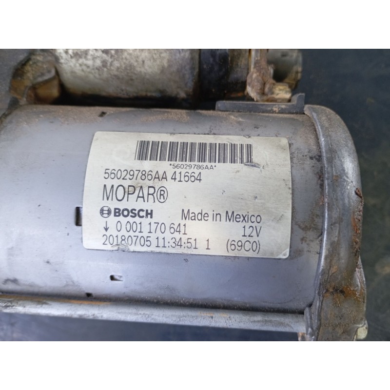 Recambio de motor arranque para jeep compass (mp, m6, mv, m7) 1.4 multiair referencia OEM IAM 56029786AA 20180705 