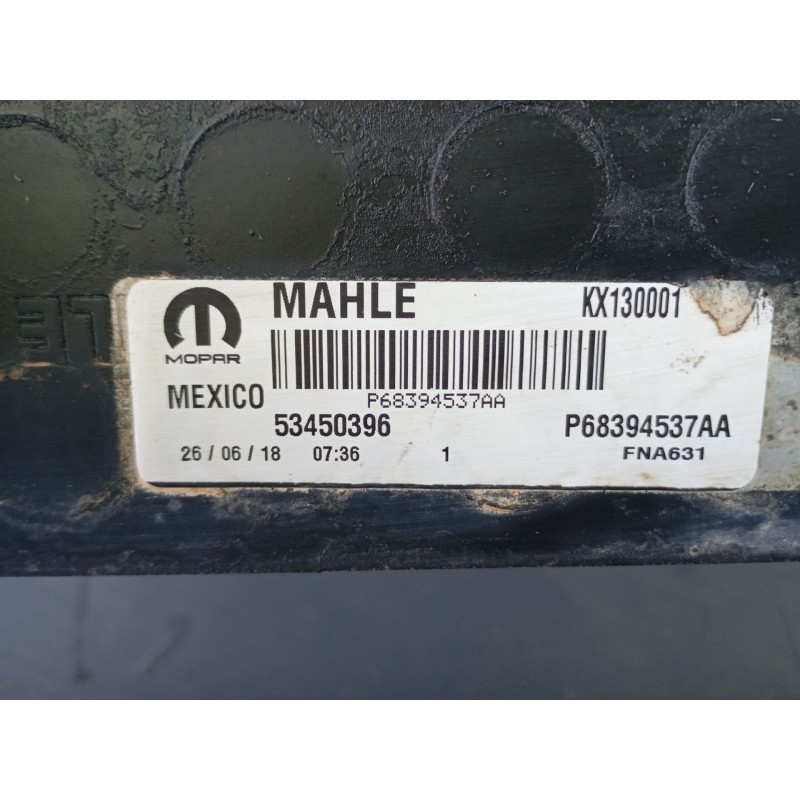 Recambio de intercooler para jeep compass (mp, m6, mv, m7) 1.4 multiair referencia OEM IAM P68394537AA 53450396 