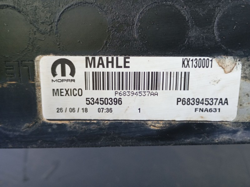 Recambio de intercooler para jeep compass (mp, m6, mv, m7) 1.4 multiair referencia OEM IAM P68394537AA 53450396 