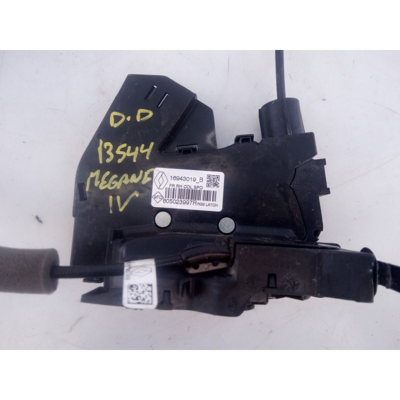 Recambio de cerradura puerta delantera derecha para renault megane iv sedán 1.3 tce 140 (lvnb) referencia OEM IAM 805023997R  