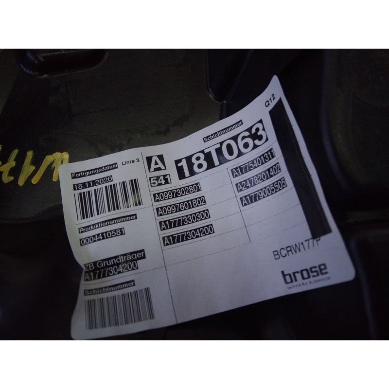 Recambio de elevalunas trasero derecho para mercedes-benz clase a sedán (v177) a 250 e (177.186) referencia OEM IAM   