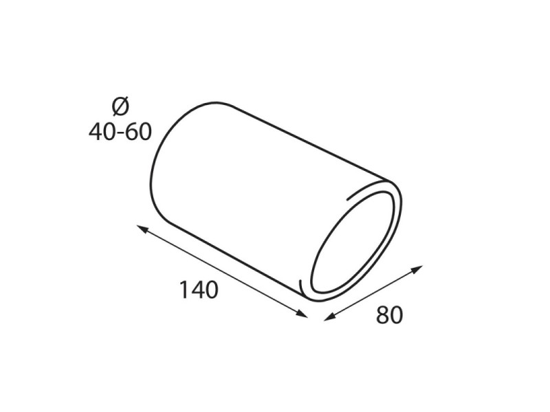 Recambio de accesorios auto para universal acc. tienda tubo de escape ts-16l acero inoxidable diam.40-60mm referencia OEM IAM LA