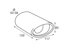 Recambio de accesorios auto para universal acc. tienda tubo de escape acero inox ts-17 ovalado diam 43-58 mm referencia OEM IAM  2