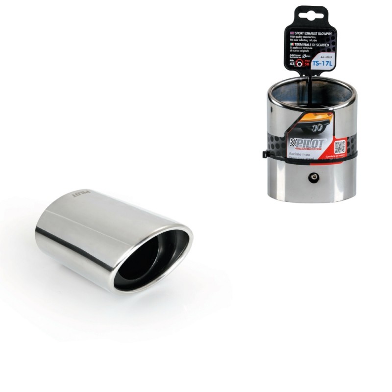 Recambio de accesorios auto para universal acc. tienda tubo de escape acero inox ts-17 ovalado diam 43-58 mm referencia OEM IAM 