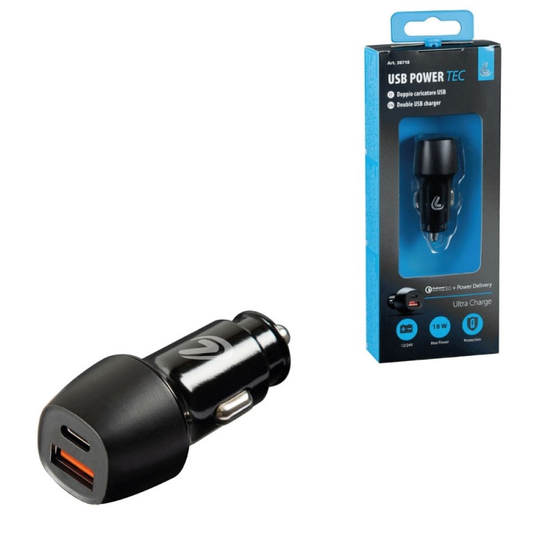 Recambio de accesorios auto para universal tienda cargador de bateria puerto usb y puerto tipo c - 18w - 12/24v referencia OEM I