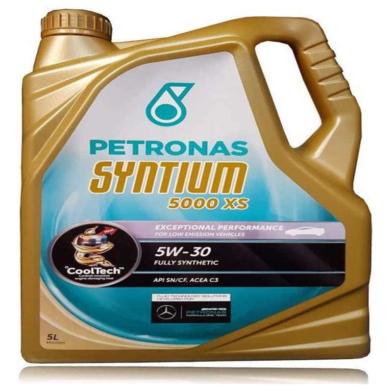 Recambio de aceite motor para universal adit. y aceite petronas syntium 5000 xs 5w30 5l referencia OEM IAM 70660M12EU 8001238080