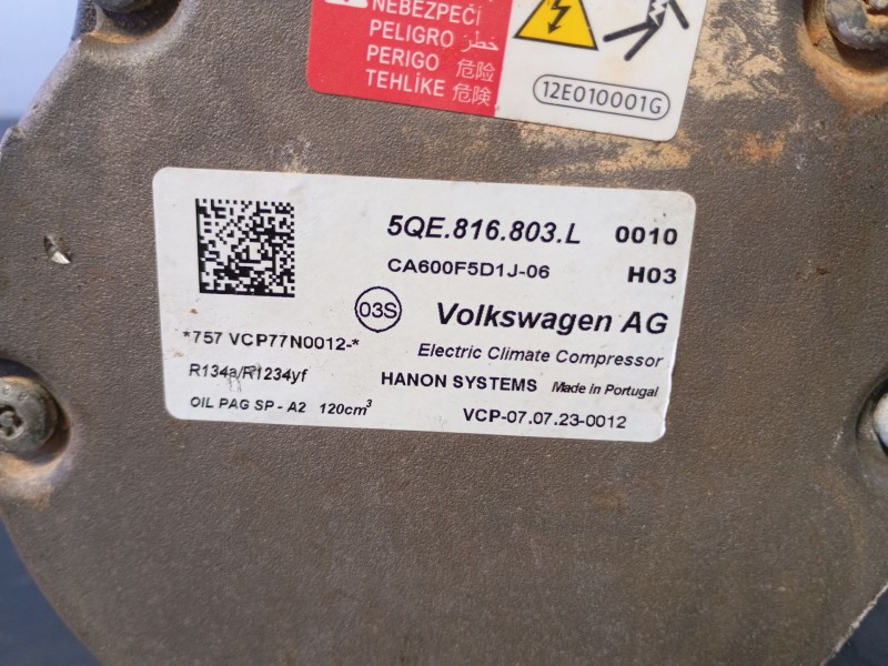 Recambio de compresor aire acondicionado para audi q3 sportback (f3n) 45 tfsi e referencia OEM IAM 5QE816803L  