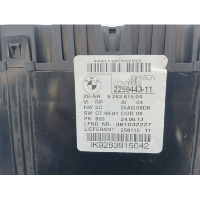 Recambio de cuadro instrumentos para bmw x1 (e84) sdrive 18 d referencia OEM IAM 225944311 381032227 