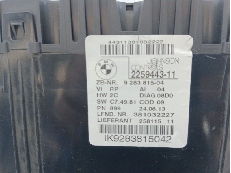 Recambio de cuadro instrumentos para bmw x1 (e84) sdrive 18 d referencia OEM IAM 225944311 381032227 