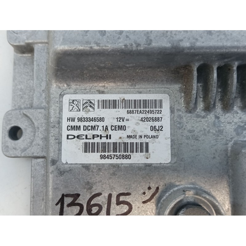 Recambio de centralita motor uce para fiat scudo furgoneta 2.0 multijet 145 (506) referencia OEM IAM 9844750880 9833346580 