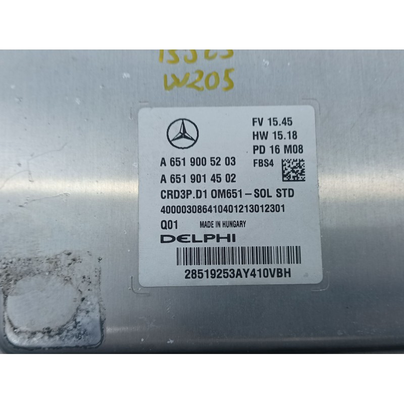 Recambio de centralita motor uce para mercedes-benz clase c (w205) c 220 bluetec / d (205.002, 205.004) referencia OEM IAM A6519